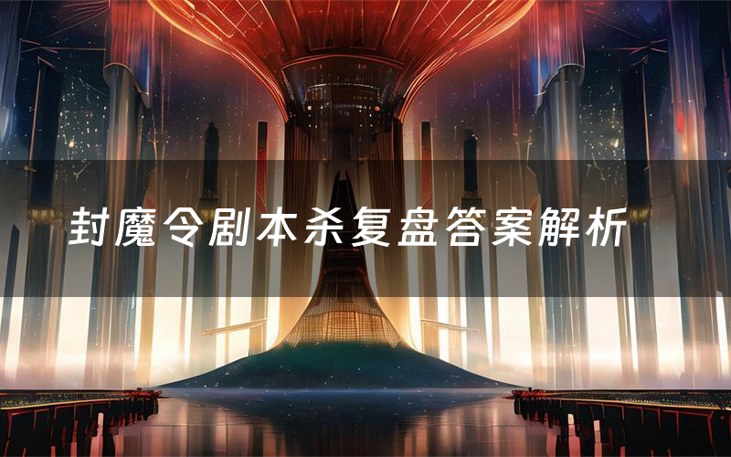 封魔令剧本杀复盘答案解析(封魔令测评剧透)