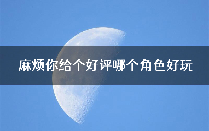 麻烦你给个好评哪个角色好玩(麻烦你给个好评值得玩吗)