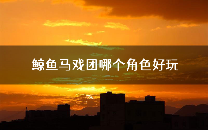 鲸鱼马戏团哪个角色好玩(鲸鱼马戏团值得玩吗)