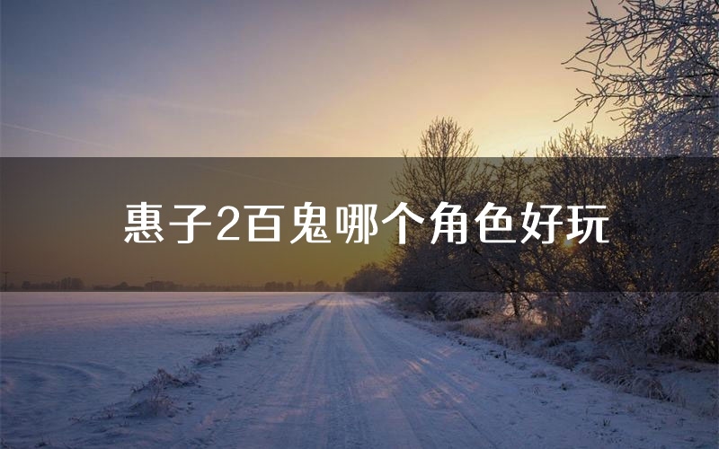 惠子2百鬼哪个角色好玩(惠子2百鬼值得玩吗)