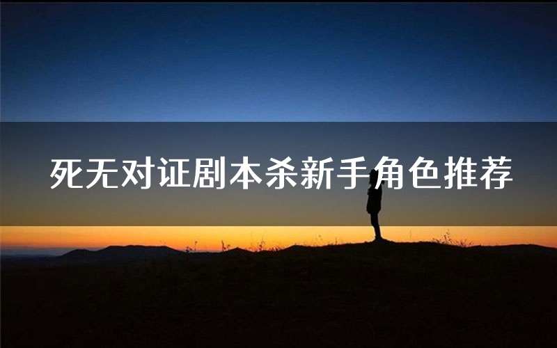 死无对证剧本杀新手角色推荐(死无对证凶手位是谁)