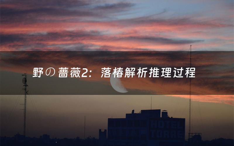 野の蔷薇2:落椿解析推理过程(野の蔷薇2:落椿剧本测评)