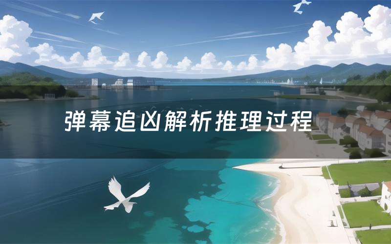 弹幕追凶解析推理过程(弹幕追凶剧本测评)