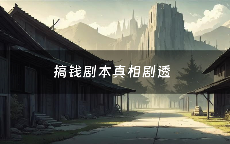 搞钱剧本真相剧透(搞钱剧本杀故事复盘)