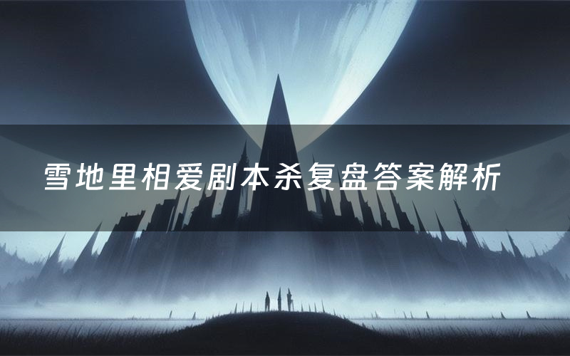 雪地里相爱剧本杀复盘答案解析(雪地里相爱测评剧透)